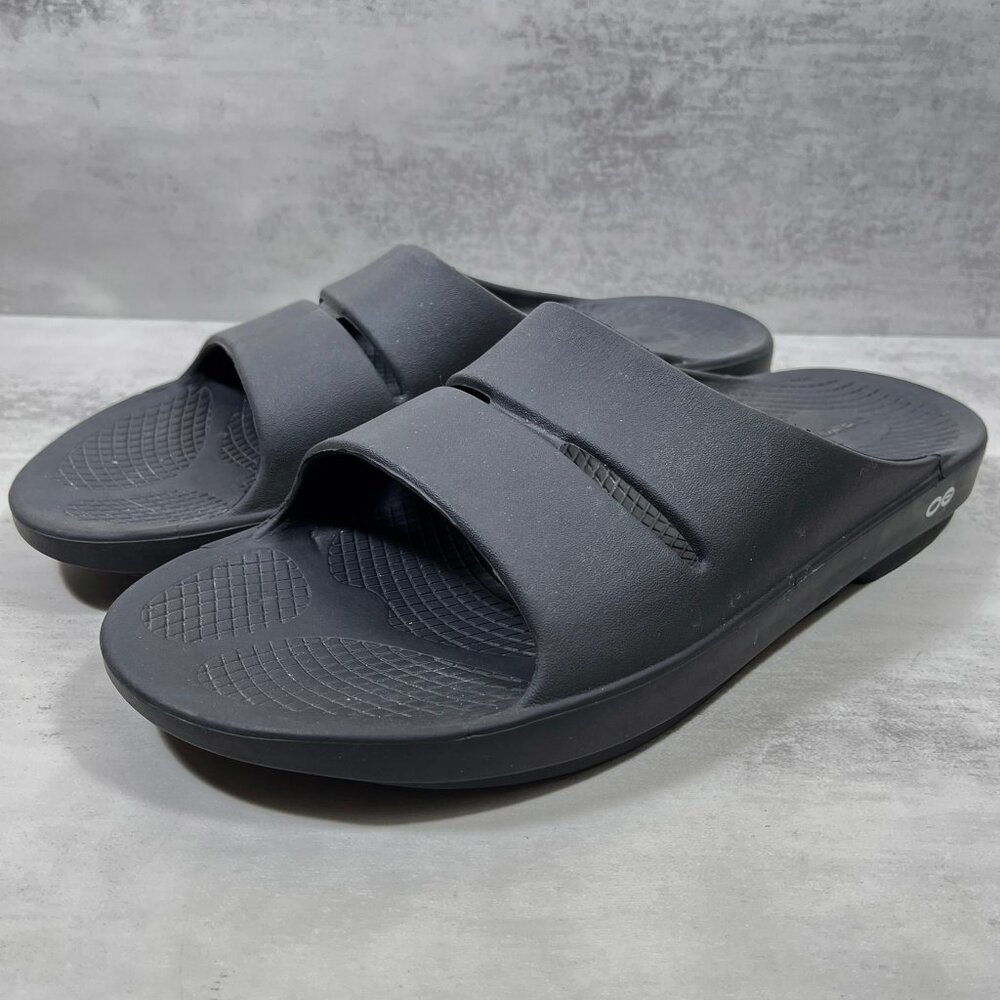 Oofos OOahh Comfort Slide Recovery Sandals - Men's Size 13 - Black